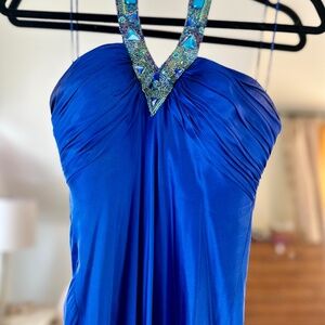 Royal Blue Silk Gown